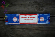  Bild på ett paket rökelse av märket Satya med doften Nag Champa. 
