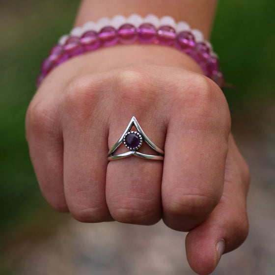 Ring Mudra ametist - Happy Hippie